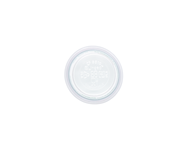 bottom view of compostable clear cold cup