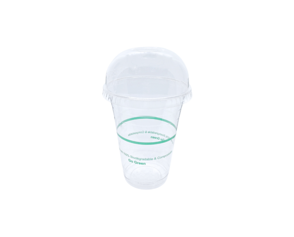 compostable cold cup with green ink